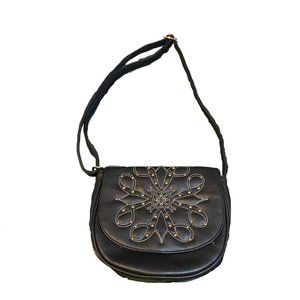 Cutest Y2K silver embellished faux leather clasp bag